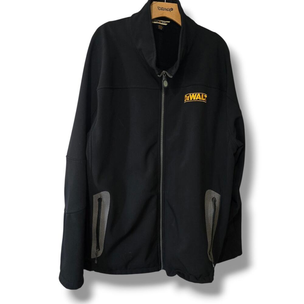 North End DeWalt Men's Embroidered Softshell Jacket XL Black Fleece Lined